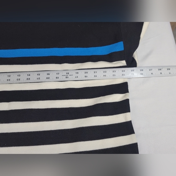 Jones New York Black and Blue Striped Mock Turtleneck Sweater Womens Size 1X - Picture 7 of 9